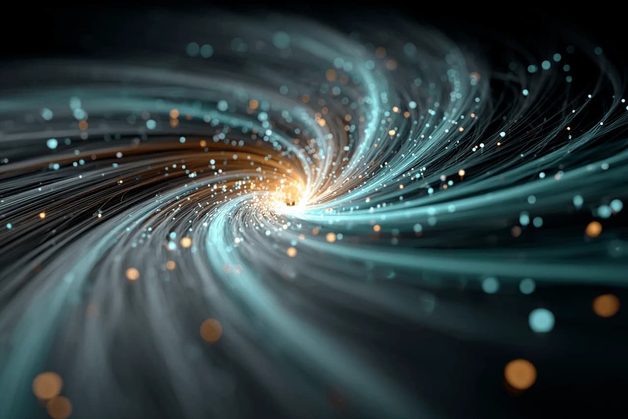 Abstract sensor-fusion visualization of converging real-time data streams